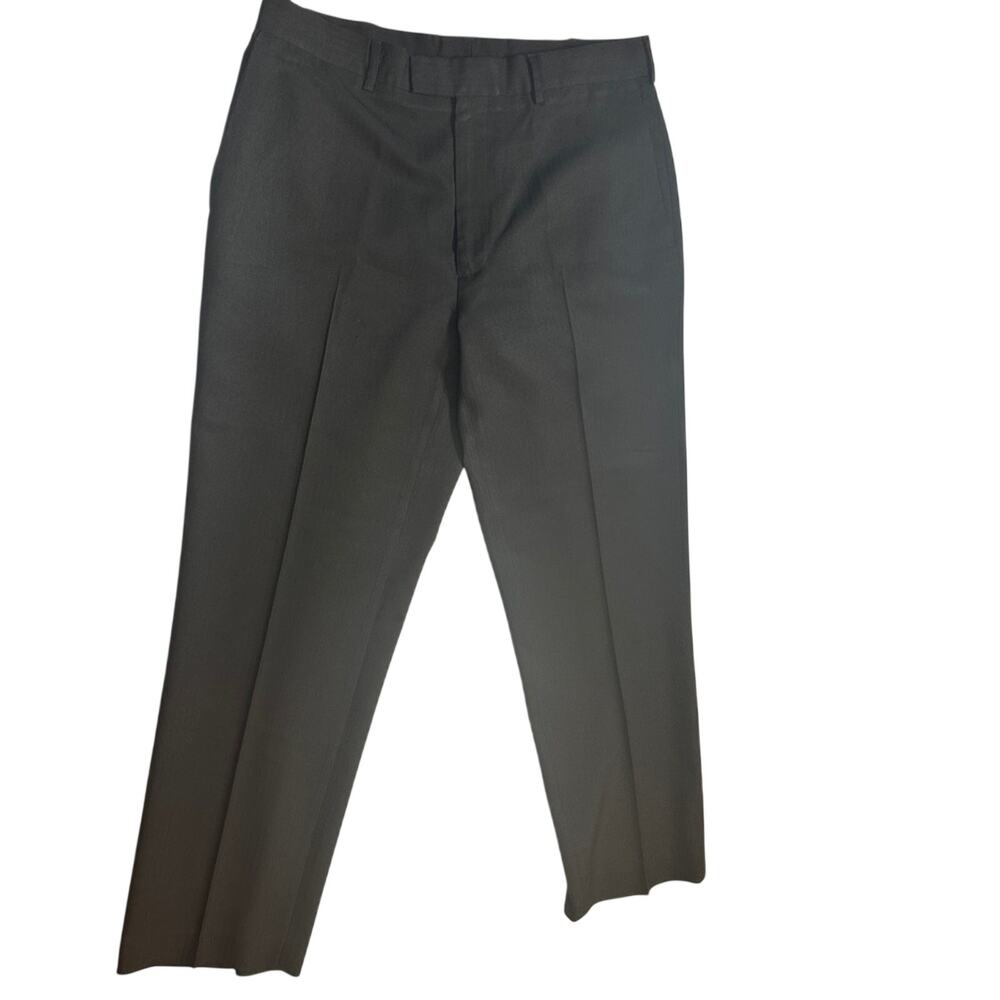 Perry Ellis Portfolio Black Dress Pants 34x30 Wedding Guest Formal Classic Fit - Picture 2 of 11